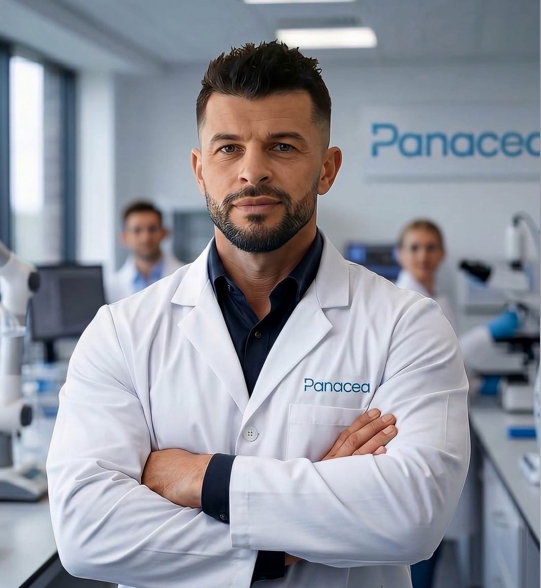 Bogdan Dicoias, biochemist and AAC designer, in the Panacea Bio Chem laboratory